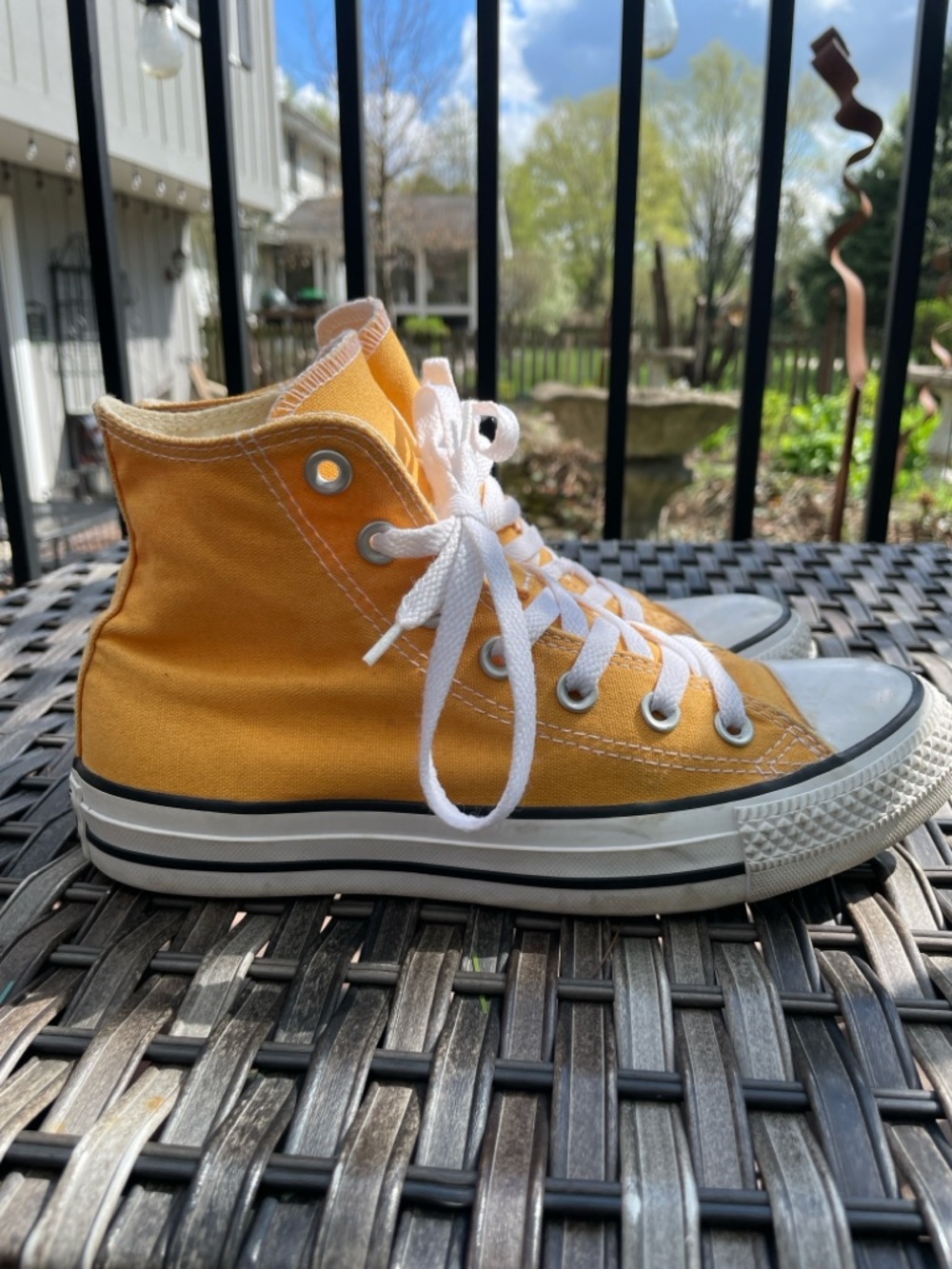 Converse High Top Sneakers - Yellow with White Accents